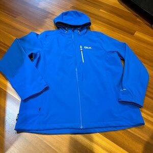 DLX Softshell Jacket Men’s XL Blue Hooded Waterproof Windproof Outdoor